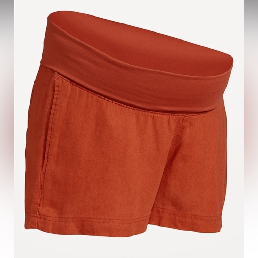 Maternity linen blend shorts